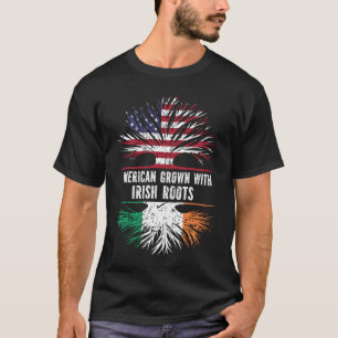 Camiseta Americano crecido con raíces irlandesas bandera de