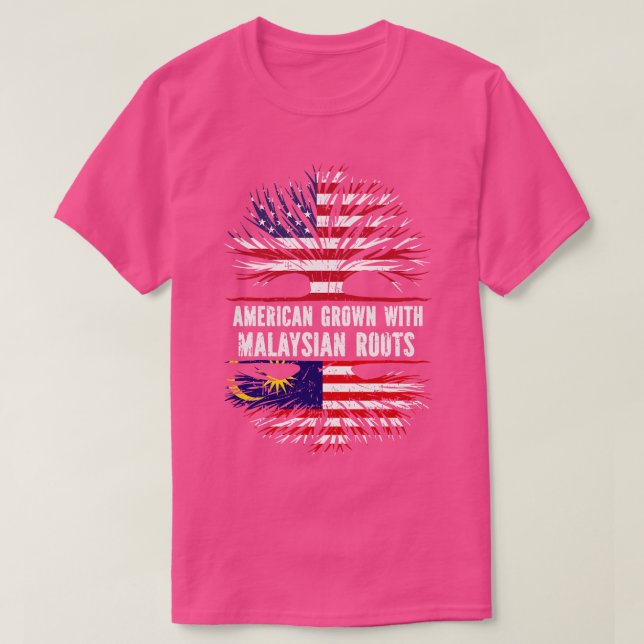 Camiseta Americano crecido con raíces malasias bandera de E (Diseño del anverso)
