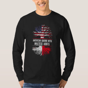 Camiseta Americano Crecido Con Raíces Maltesas Bandera Esta
