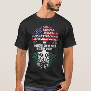 Camiseta Americano crecido con raíces nigerianas bandera de