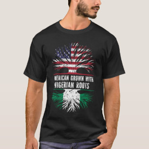 Camiseta Americano crecido con raíces nigerianas bandera de