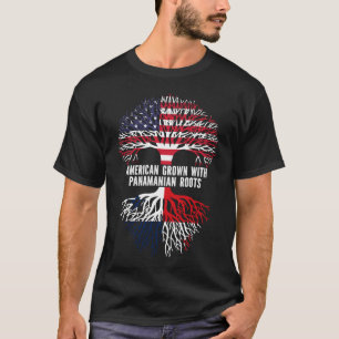 Camiseta Americano crecido con raíces panameñas bandera de