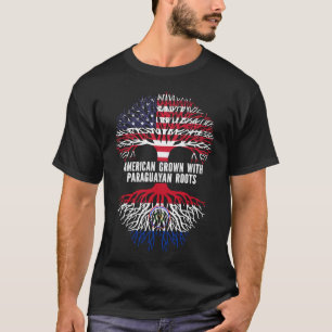 Camiseta Americano crecido con raíces paraguayas bandera de