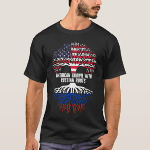 Camiseta Americano crecido con raíces rusas bandera de Esta