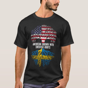 Camiseta Americano crecido con raíces suecas bandera de Est