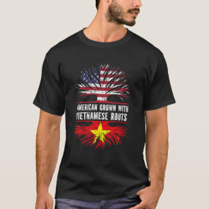 Camiseta Americano crecido con raíces vietnamitas bandera d