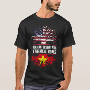 Camiseta Americano crecido con raíces vietnamitas bandera d