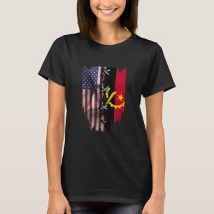Camiseta Americano creció raíces angoleñas EEUU Bandera ang