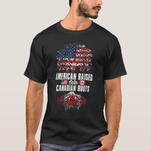 Camiseta Americano criado con raíces canadienses Canadá Amé