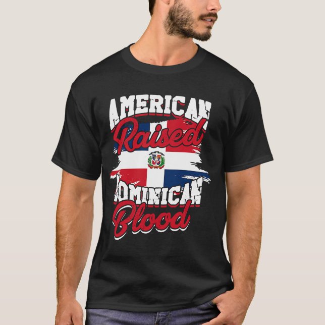 Camiseta Americano criado con raíces dominicanas dominicana (Anverso)