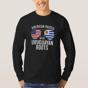 Camiseta Americano Criado Con Raíces Uruguayas Usa Uruguay 