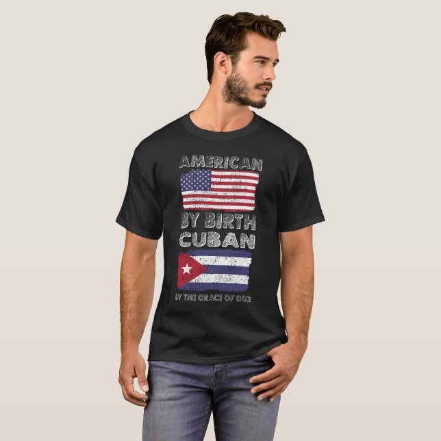 Camiseta Americano del cubano del nacimiento por herencia (Anverso completo)