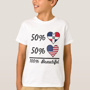 Camiseta Americano del Dominican el 50% del 50% el 100%