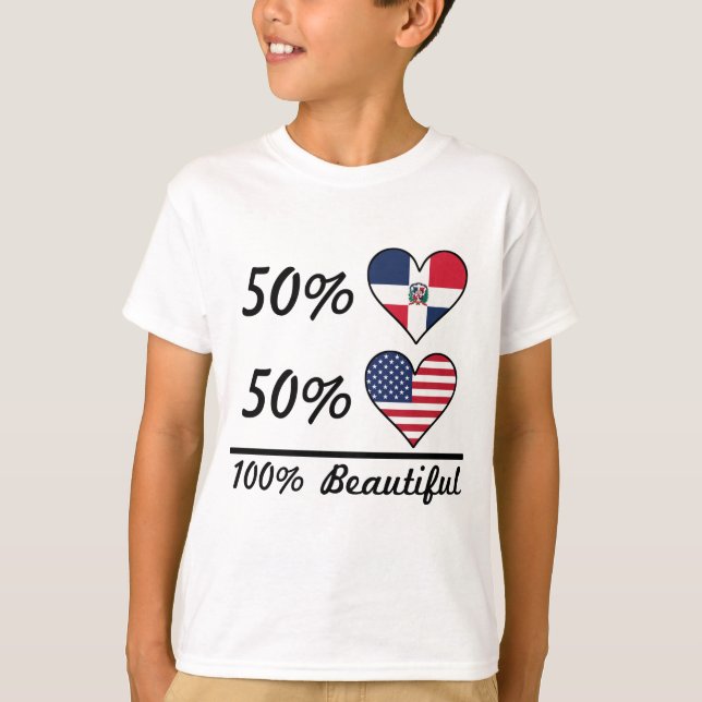 Camiseta Americano del Dominican el 50% del 50% el 100% (Anverso)