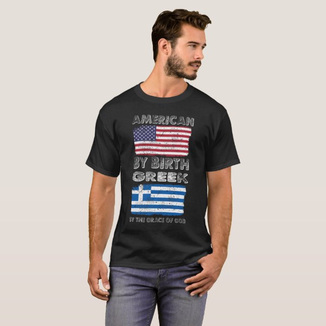 Camiseta Americano del Griego del nacimiento por herencia (Anverso completo)