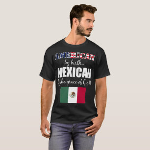 Camiseta Americano del mexicano del nacimiento por la