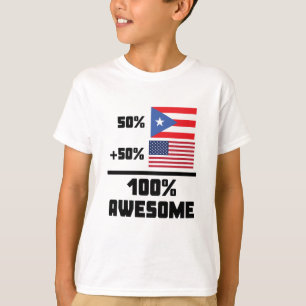 Camiseta Americano del puertorriqueño el 50% del 50% el