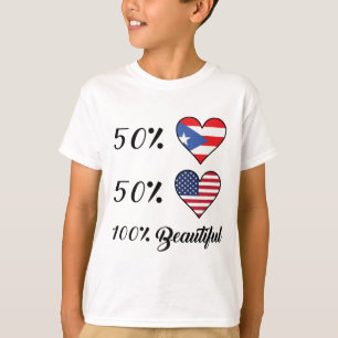 Camiseta Americano del puertorriqueño el 50% del 50% el