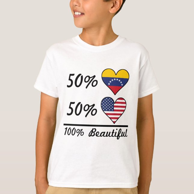 Camiseta Americano del venezolano el 50% del 50% el 100% (Anverso)