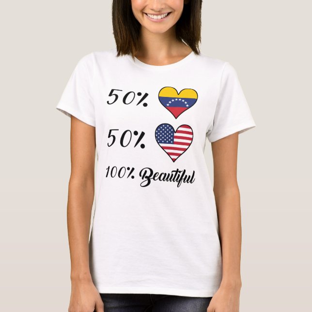Camiseta Americano del venezolano el 50% del 50% el 100% (Anverso)