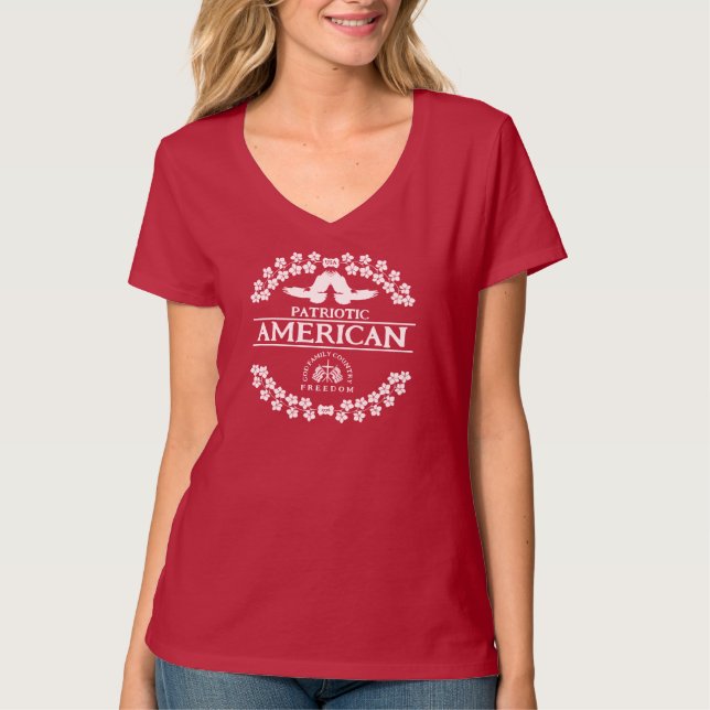 CAMISETA AMERICANO | EE.UU. 1776 | LIBERTAD DE PAÍS DE DIOS (Anverso)