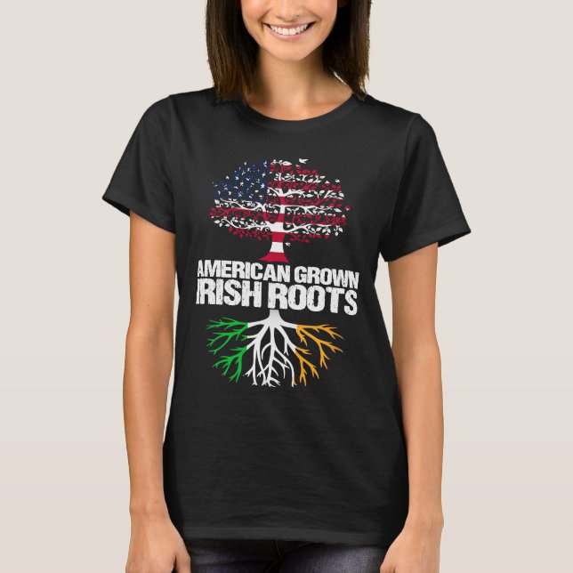 Camiseta Americano Grown Irish Roots Estados Unidos Irlanda (Anverso)