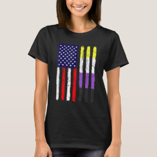 Camiseta Americano La Bandera Del Orgullo No binario Orgull