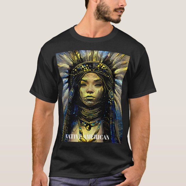Camiseta Americano nativo- Pluma de oro= (Anverso)