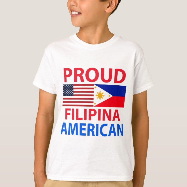 Camiseta Americano orgulloso de la filipina (Anverso)