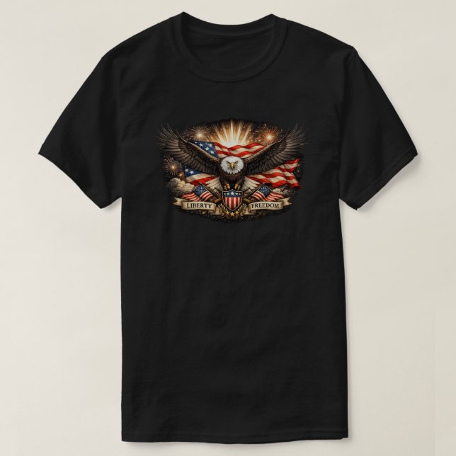 Camiseta Americano Patriótico (8a) (Diseño del anverso)