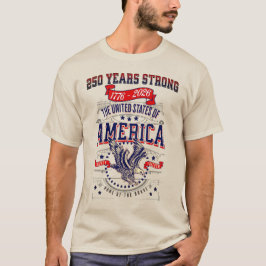 Camiseta Americano Patriótico Aniversario 250 Años