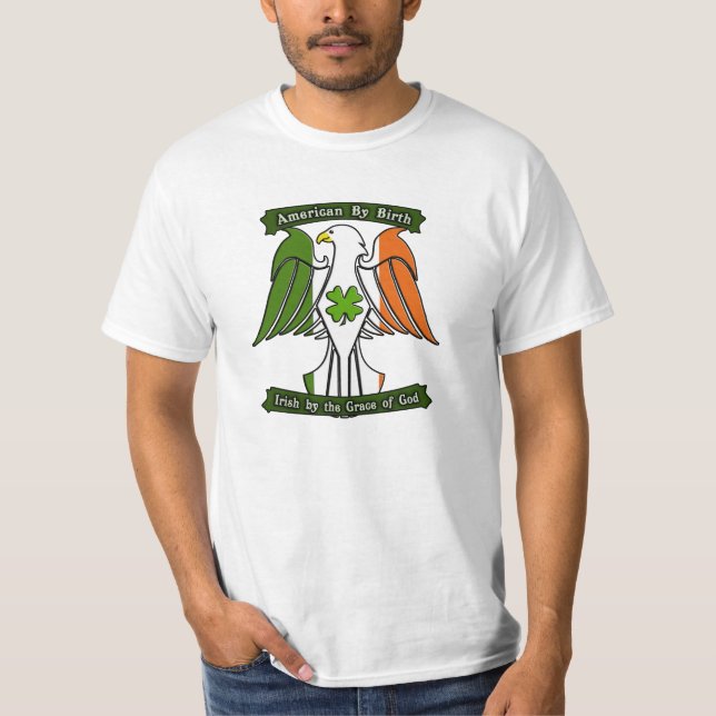 Camiseta Americano por el nacimiento, irlandés por la (Anverso)