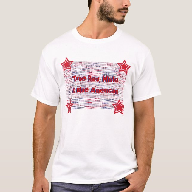 Camiseta Americano verdadero del rojo, blanco y azul, rojo, (Anverso)