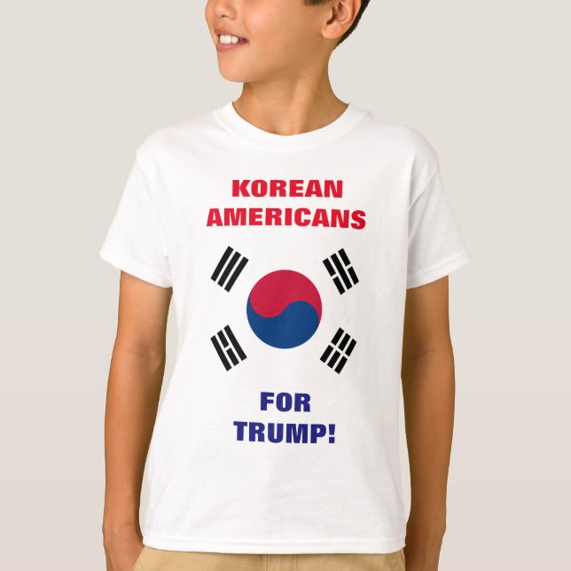 CAMISETA ¡AMERICANOS COREANOS POR TRUMP! (Anverso)