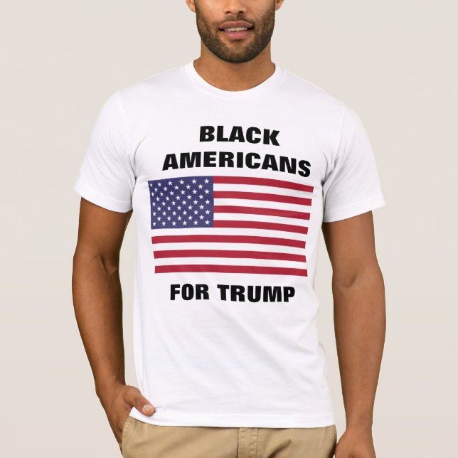 CAMISETA AMERICANOS NEGROS PARA TRUMP (Anverso)