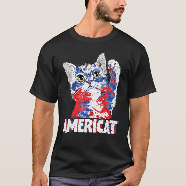 Camiseta Americat 4 De Julio La Bandera De Ee. Uu. Sombra A (Anverso)