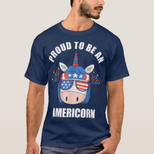 Camiseta Americornio 4 De Julio Patriótico Estadounidense U
