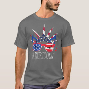 Camiseta Americornio 4 De Julio Unicornio Bandera Americana