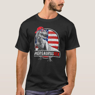 Camiseta Amerisauro 4 De Julio Dinosaurio Rex Bandera Estad