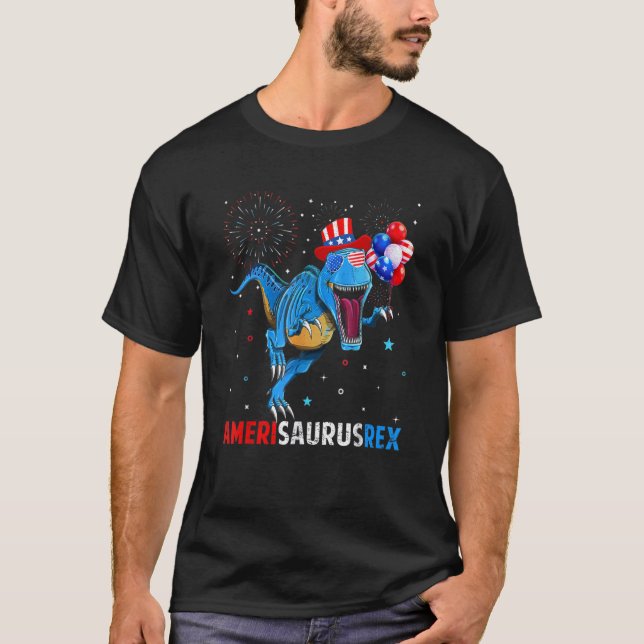 Camiseta Amerisaurus Rex Dinosaurio 4 de julio de 2014 Band (Anverso)