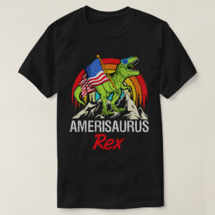 Camiseta Amerisaurus Rex Dinosaurio Bandera Americana 4 de