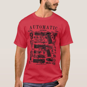 Camiseta Ametralladora Pistol Automática Fuego de arma de f
