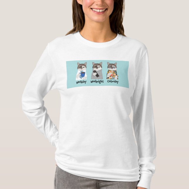Camiseta Ami, la oficina, gato de manga larga (Anverso)