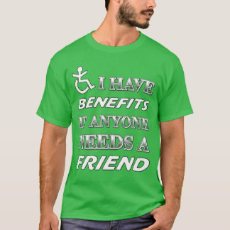 Camiseta Amiga de beneficios por discapacidad divertida Hum