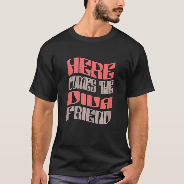Camiseta Amiga Diva Retro Combinación Despedida de Soltera  (Anverso)