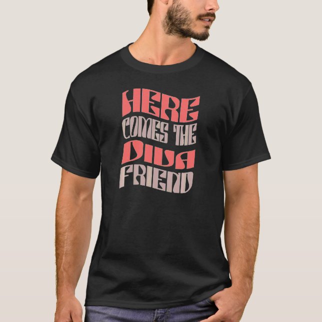 Camiseta Amiga Divina Retro Combinación para Soltera Mujer (Anverso)