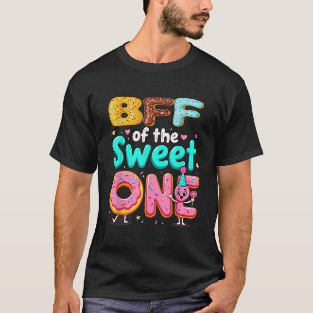 Camiseta Amiga Donut Cumpleaños 1º BFF De La Dulce Uno  (Anverso)
