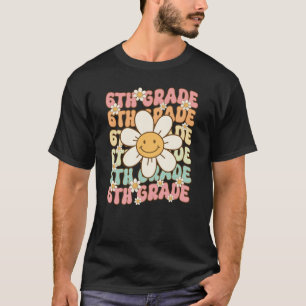 Camiseta Amiga flor retro de 6º grado