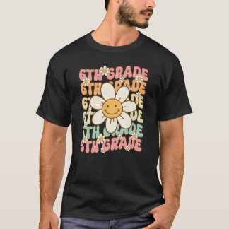 Camiseta Amiga flor retro de 6º grado