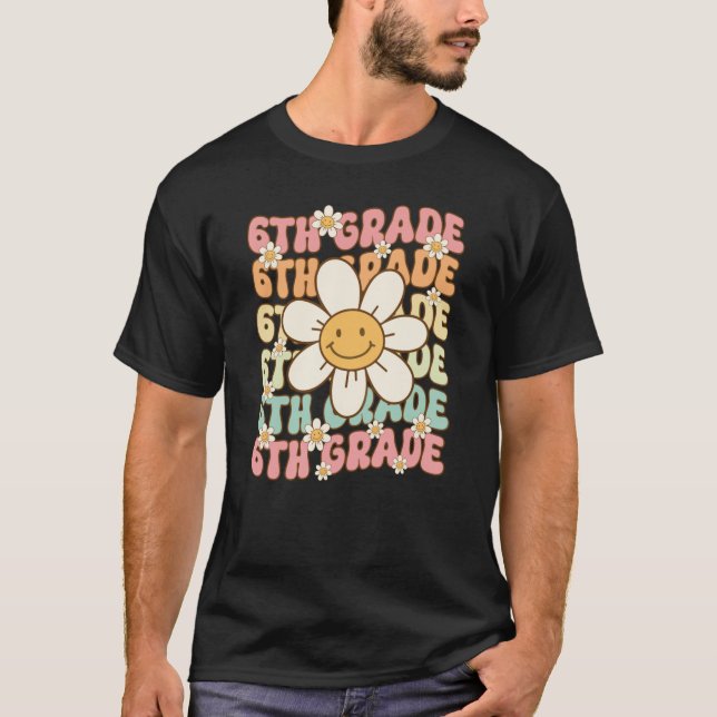Camiseta Amiga flor retro de 6º grado (Anverso)